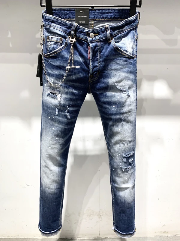 

NEW Men Jeans Ripped for Men Skinny DSQ D2 Jeans Pants Men Jeans Zipper Outwear Man Pants 1 order