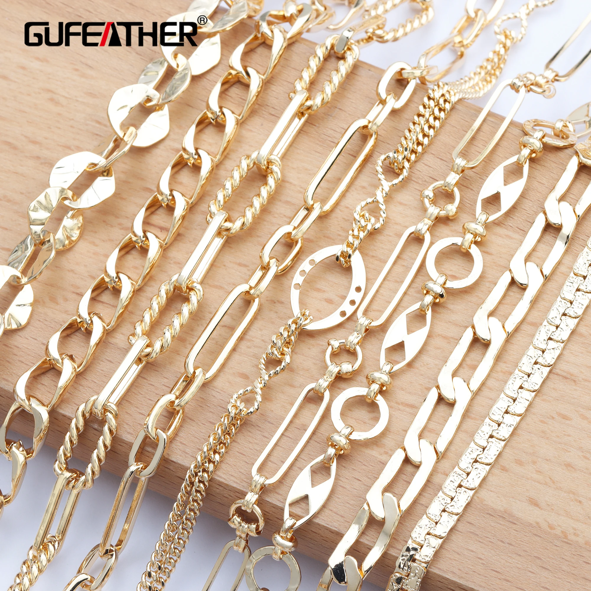 

GUFEATHER C131,jewelry accessories,diy chain,18k gold plated,0.3 microns,jewelry making,hand made,diy bracelet necklace,1m/lot