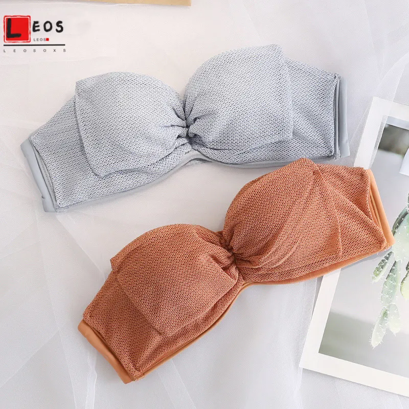 

Invisible Bra Sexy Lace Bralette Tops for Ladies Non-slip Gathers Lingerie Convertible Straps Tube Top Bralette for Wedding