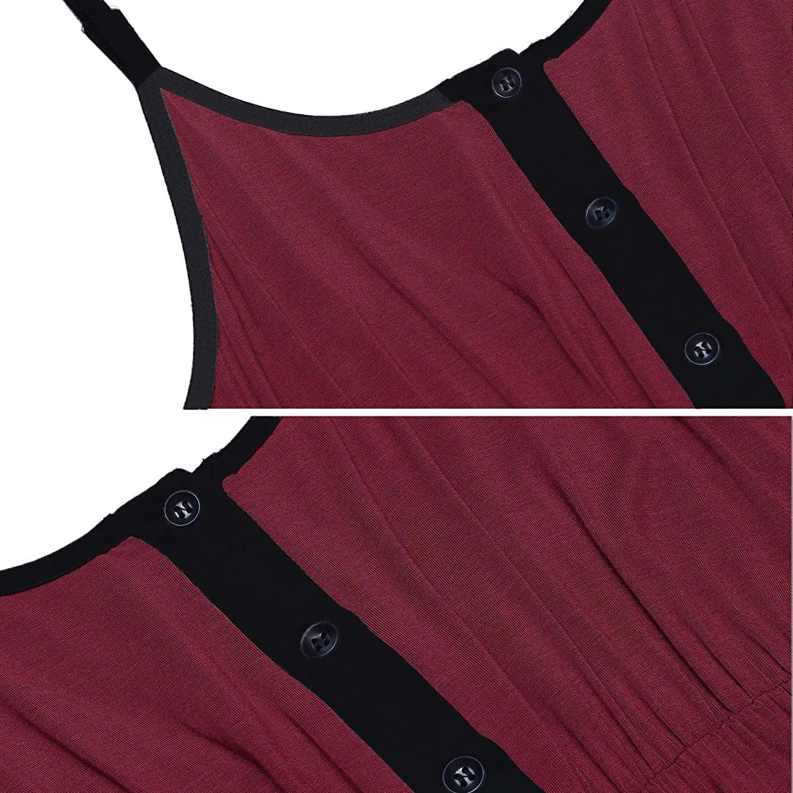 

PatPat 2021 New ArrivalMaternity Cami Color block Knee length H Sleeveless Nursing Dress