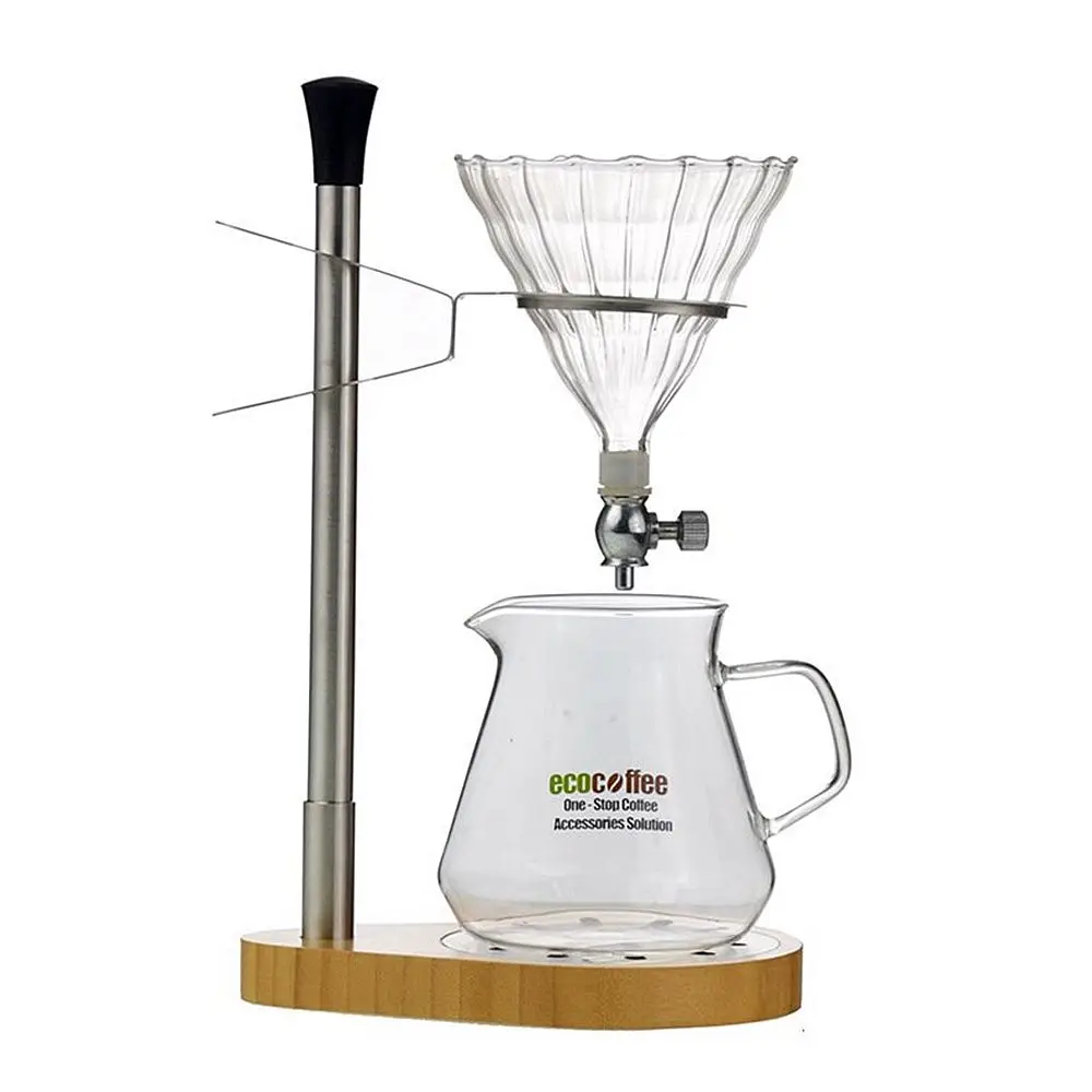 Новый V60 бамбуковое основание из нержавеющей стали регулируемая Сталь Кофе