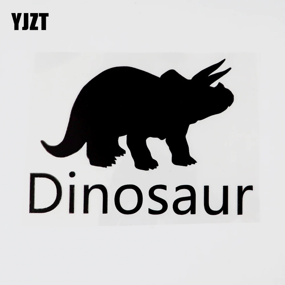 

YJZT, 14 см × 9,7 см, виниловые автомобильные наклейки с милыми животными, динозаврами, черные/Серебристые 13F-0028