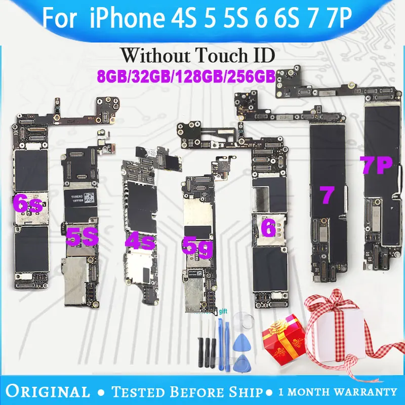 Материнская плата для iphone 6 6s 7 Plus 100% 5 4s логическая с IOS + полные чипы 5s оригинал