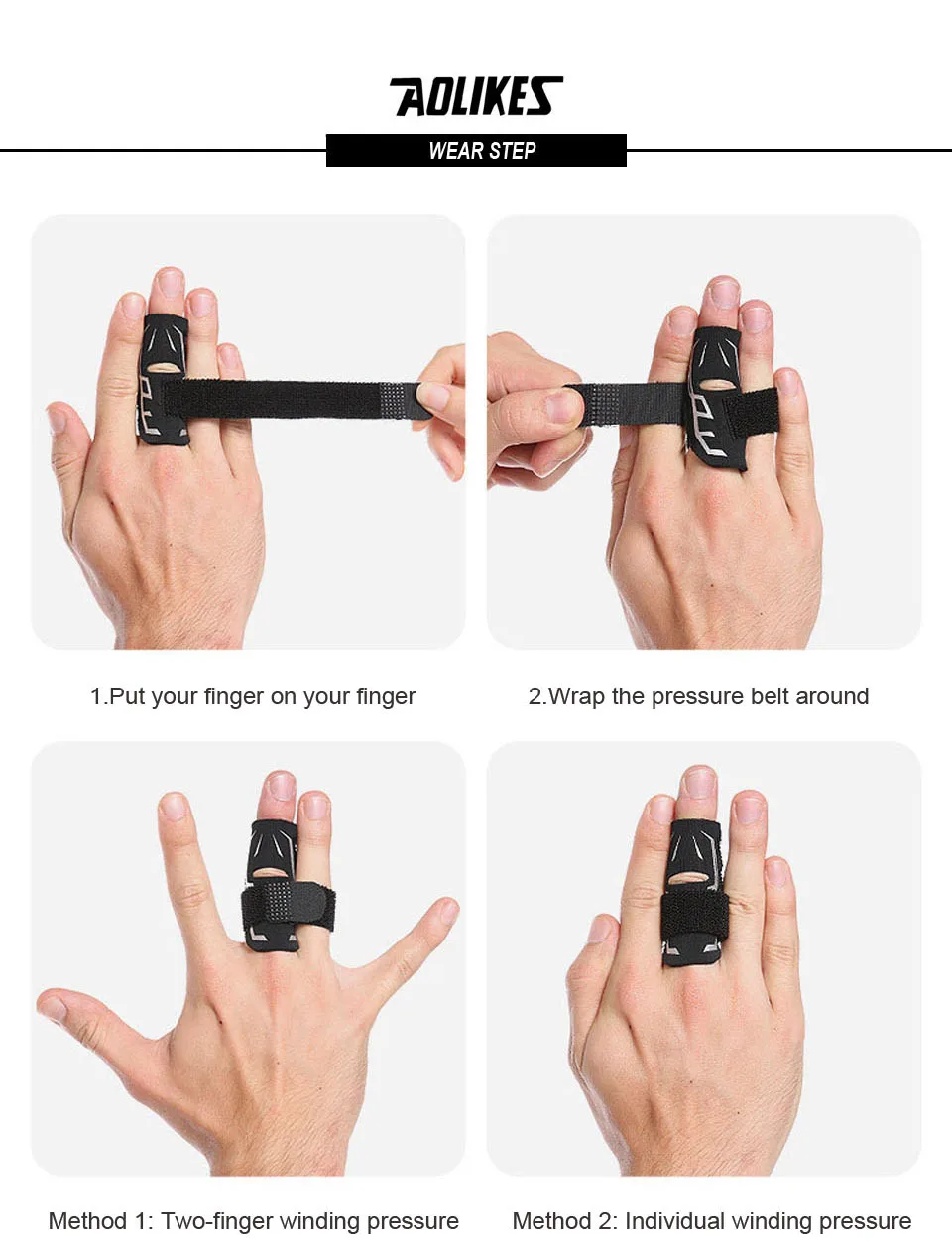 AOLIKES 1PCS Finger Splint Guard Bands Compression Breathable Finger Sleeve for Basketball Sport Aid Support Wrap Caps Protector