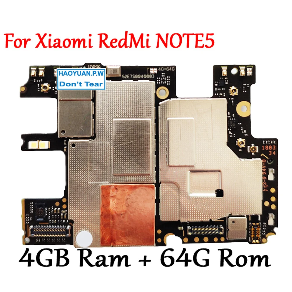 Полная работа оригинальная разблокировка материнская плата для Xiaomi Hongmi Redmi NOTE5 NOTE 5 материнская плата 64 Гб протестирована