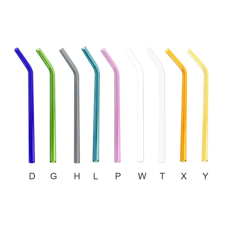 

High Temperature Heat Resistant Glass Straws Elbow Drinking Supplies Creative Straw Bar Tools 8mm*18cm