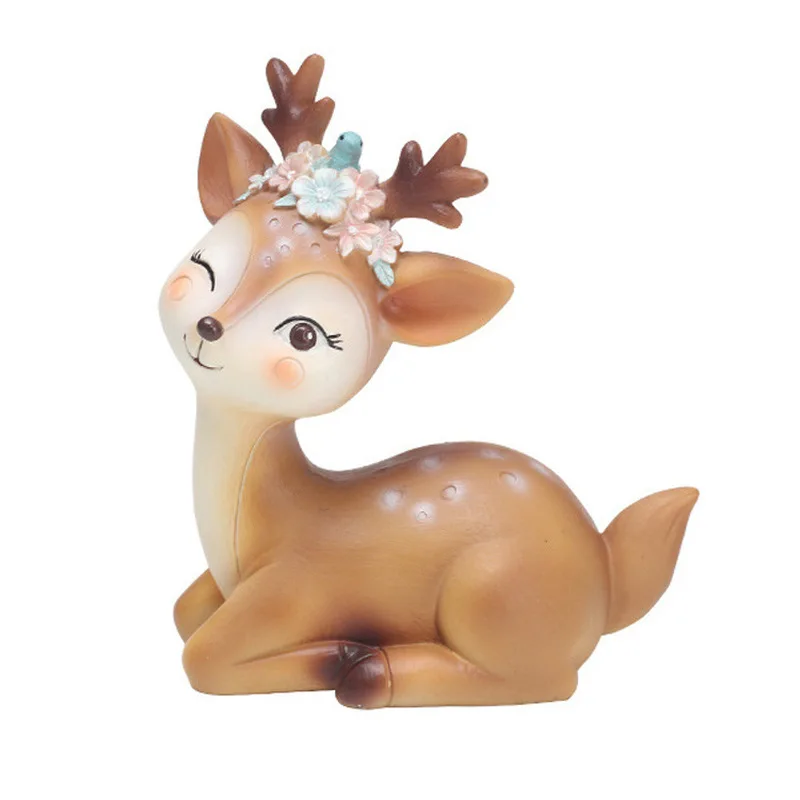 Милые миниатюрные садовые статуэтки Sika в виде оленя поделки из смолы фигурки