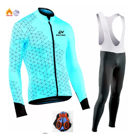 

Pro Team Cycle Clothing Sets Men Long Sleeve MTB Bike Clothing Maillot Ropa Ciclismo Hombre Bicycle Wear GEL Bib Pants ENCYMO