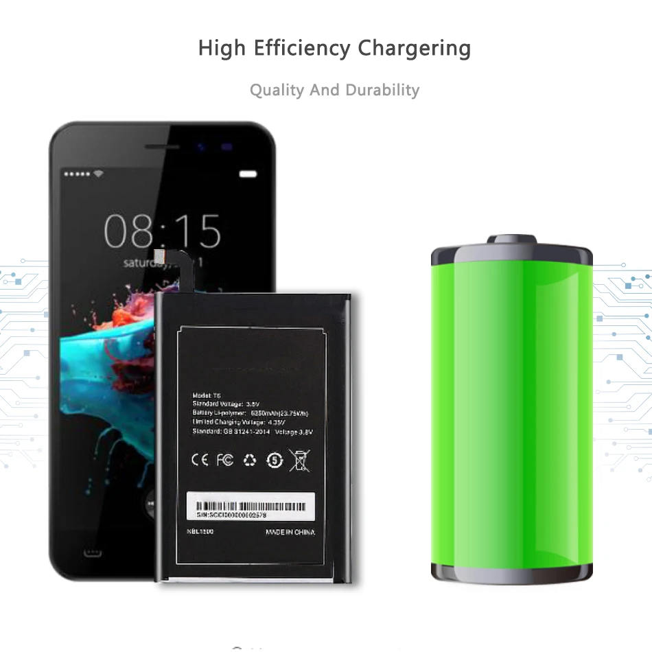 

6250mAh Replacement Battery For Homtom HT6 & DOOGEE T6 with Track Code