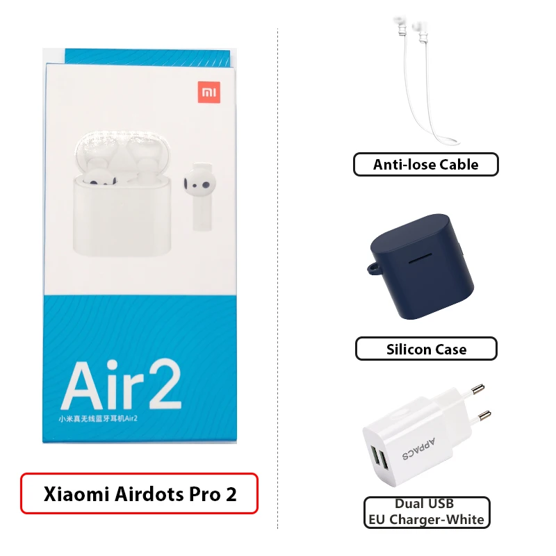 Add Cable DBCaseCh Новые Xiao mi Airdots Pro 2 mi True беспроводные наушники 2 TWS наушники Air 2 LHDC управление двойным mi C ENC Airdots Pro 1 - Цвет: Add Cable DBCaseCh