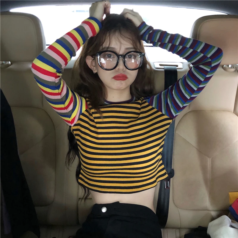 Lychee уличная одежда для девочек с длинным рукавом из кусков женская футболка