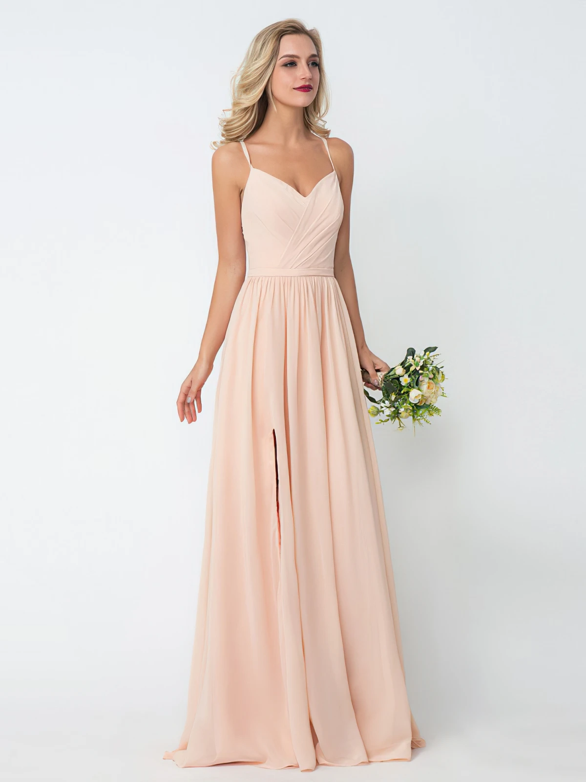 

Halter Chiffon Maxi Dress of Bridesmaid