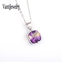 elegant ametrine pendant sterling 925 silver necklace gemstone 10mm for women birthday party jewelry gift free shipping