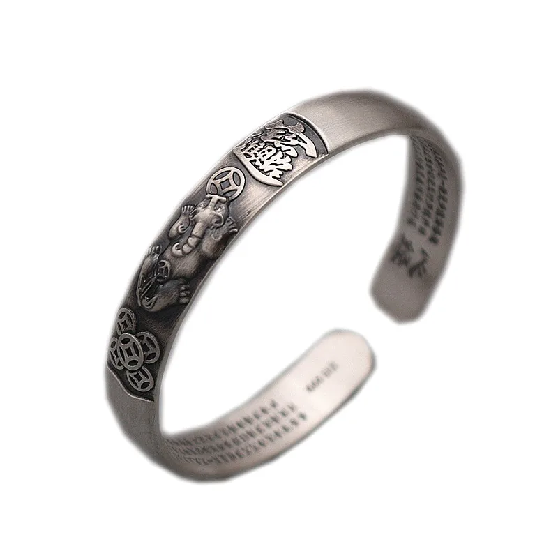 

New Handmade Brave Silver Bracelet For Men And Women Happy Classics Retro Bracelet Ethnic Style Silver Jewelry Accessories