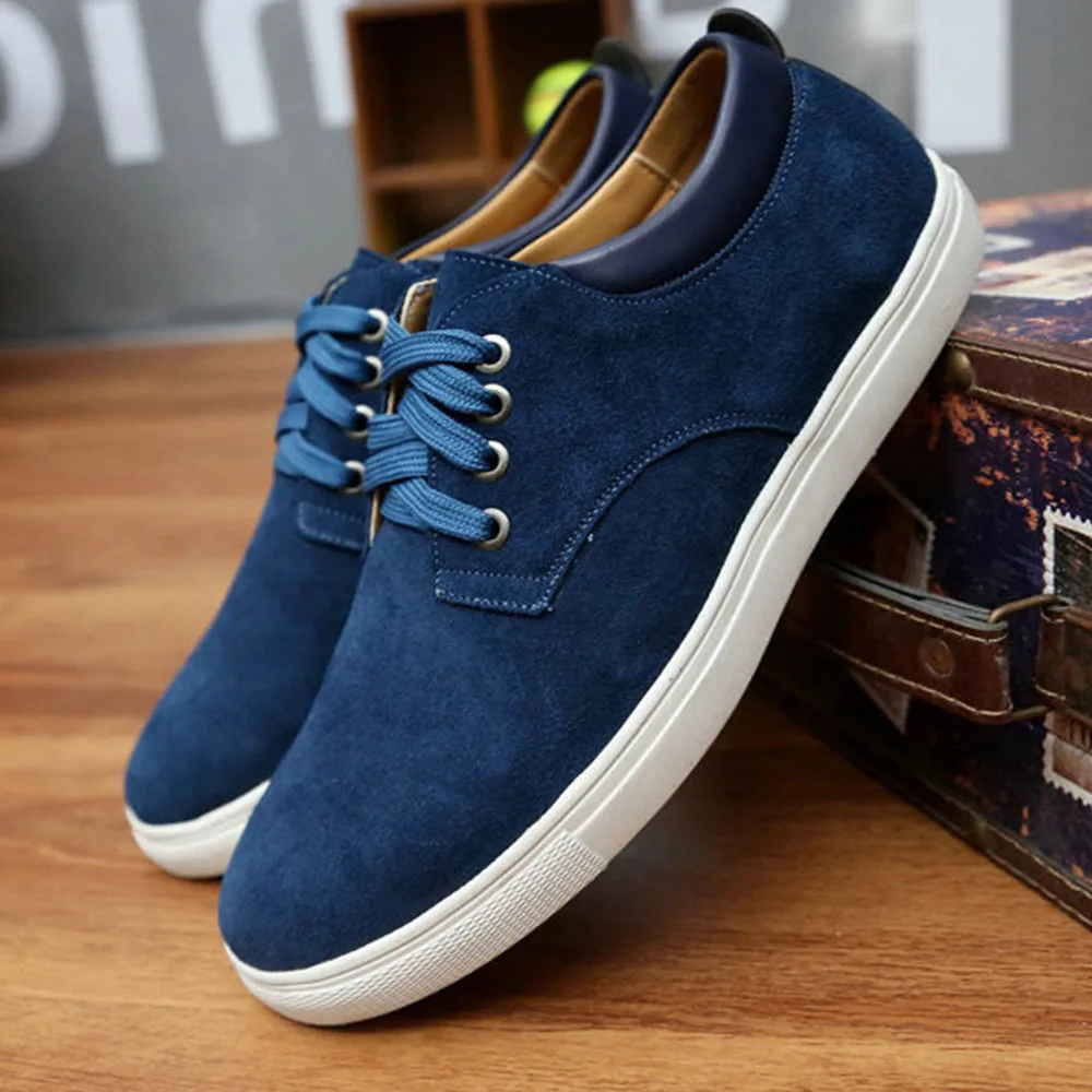Brand Men Shoes Casual Suede Leather Fashion Black Blue Brown Flat for BIG SIZE 49 Drop Shipping A56-97 | Обувь