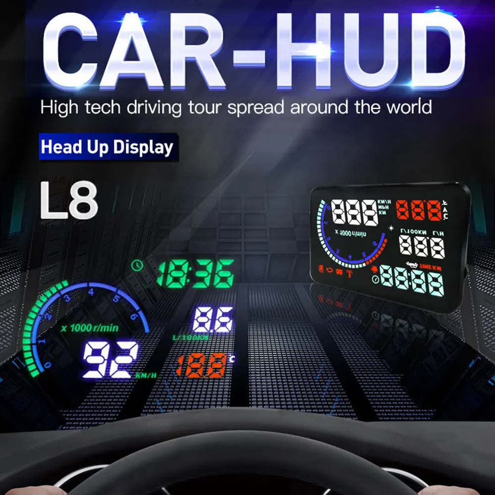 5 дюймов L8 автомобильный HUD проектор транспортных средств светодиодный лобовое