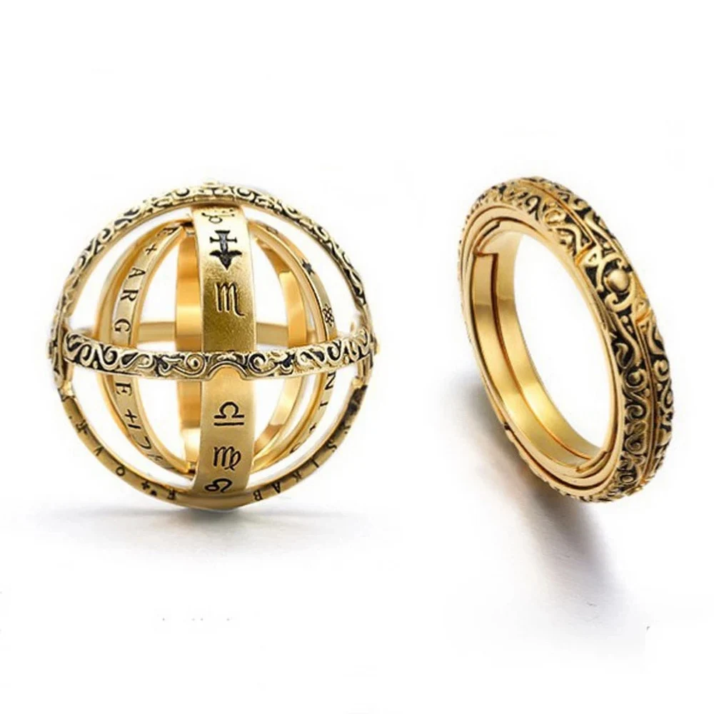 Винтаж астрономический телескоп мяч кольца для мужчин и женщин Творческий