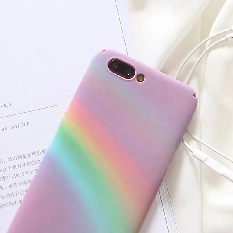 Радужный градиентный телефонный чехол для iPhone X Xr Xs Max цветной бампер 7 8 6 6S Plus