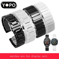 yopo accessories for huawei watch 2 gt pro ceramic strap 20mm 22mm black white bracelet with butterfly buckle quick release