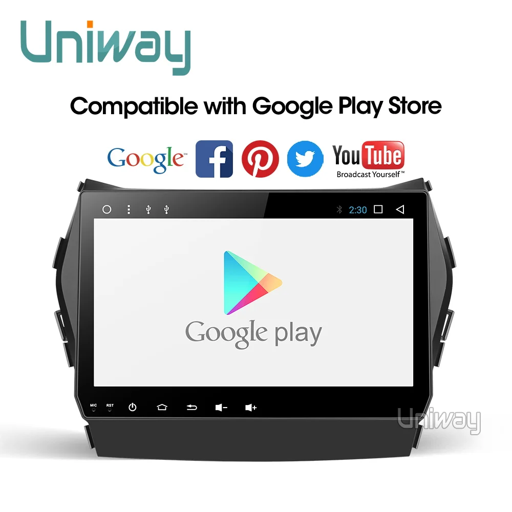 Uniway AIX459071 ips android 9,0 автомобильный dvd для hyundai IX45 Santa fe 2013 автомобильный радиоприемник стерео автомобильный dvd плеер с навигацией плеер gps