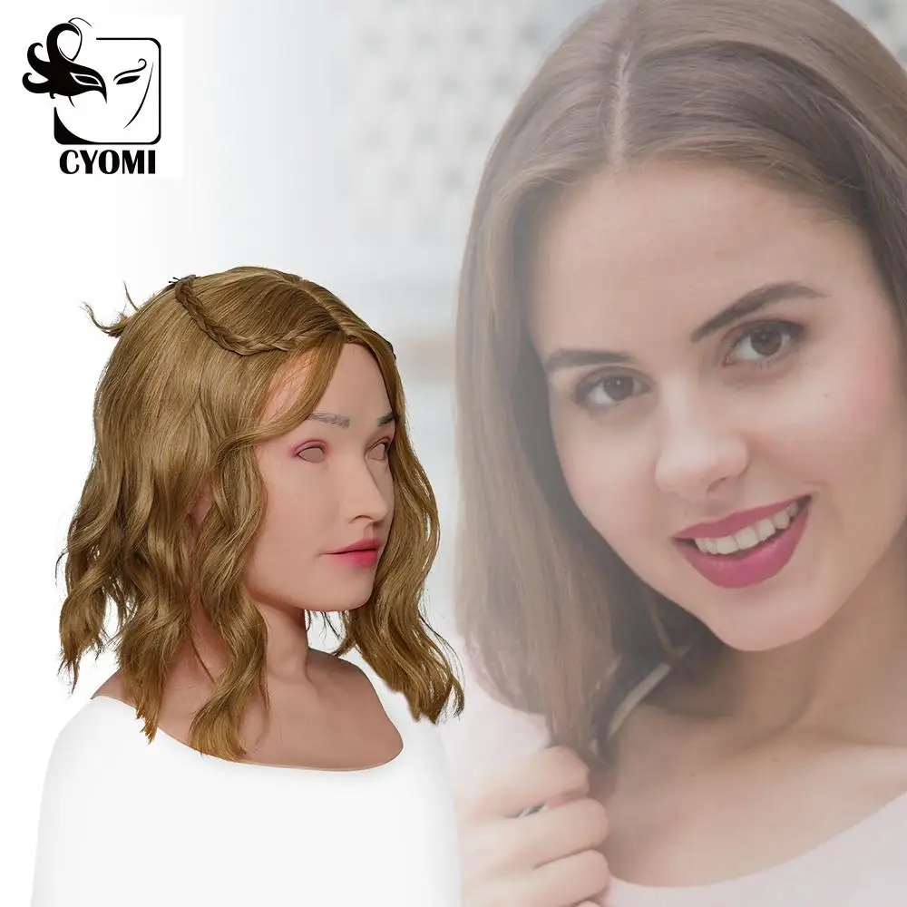 

Силиконовая маска для головы CYOMI Brigitte, летняя мягкая маска для транссексуалов из искусственного материала с улучшенным дизайном, для детей