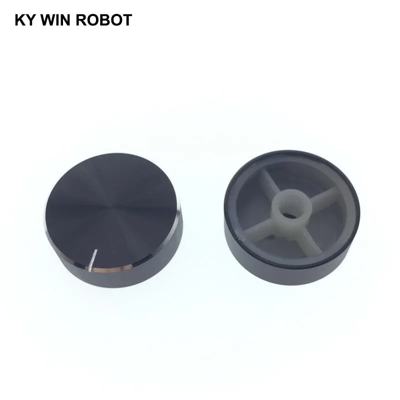 

1 pcs 30x10mm 6mm Shaft Hole Aluminum Alloy Potentiometer Knob Black