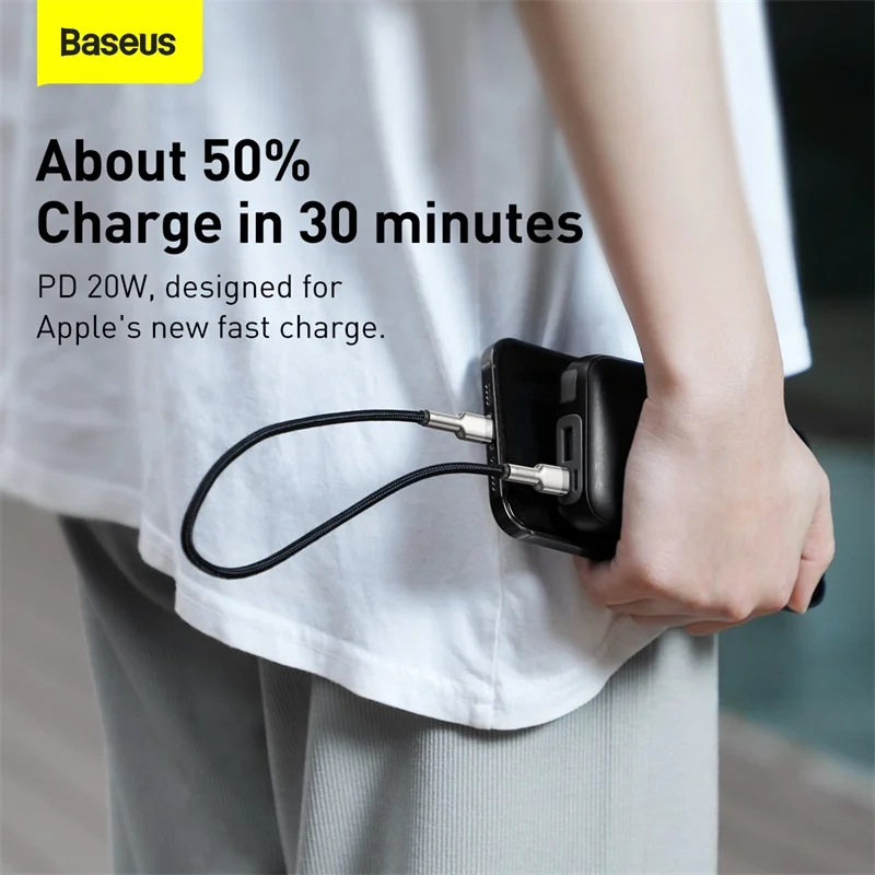 Кабель Baseus USB C для iPhone 13 Pro Max PD 20 Вт быстрая зарядка 12 11 X iPad Air 4 зарядный кабель Type