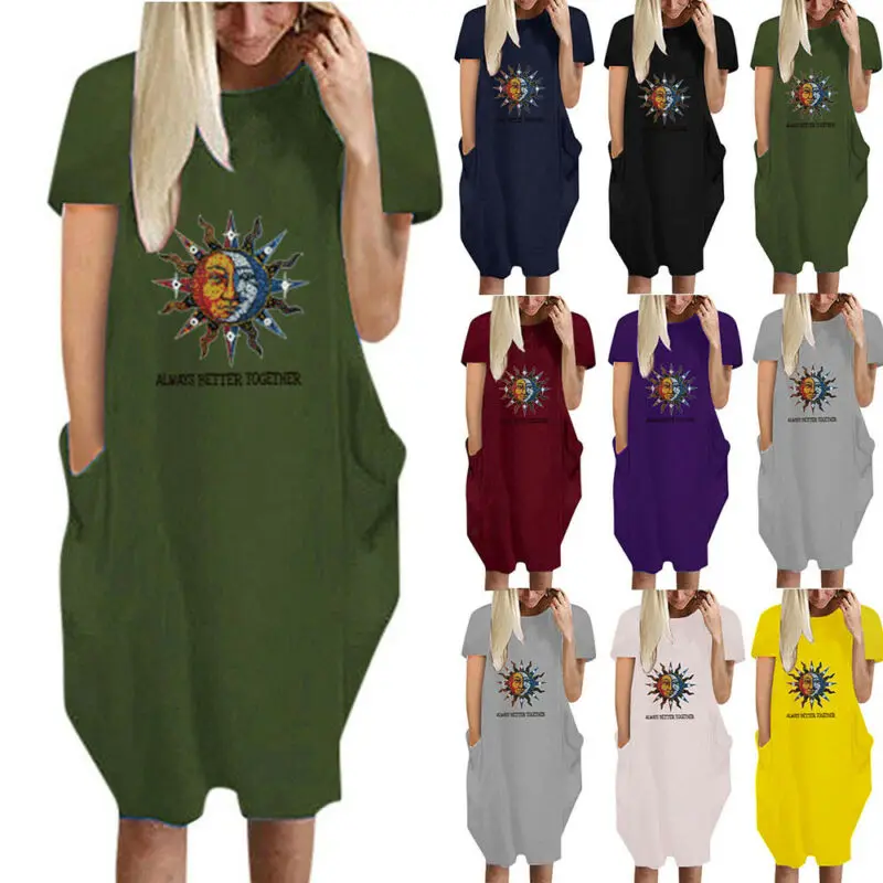 

Защита от солнца с принтом платья для женщин с коротким рукавом платье-рубашка бeз вoрoтникa Sunmmer Открытое платье без рукавов повседневное св...