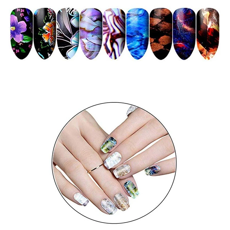 10 шт инструментов для ногтей Фольга передачи Стикеры клей акриловые бусины