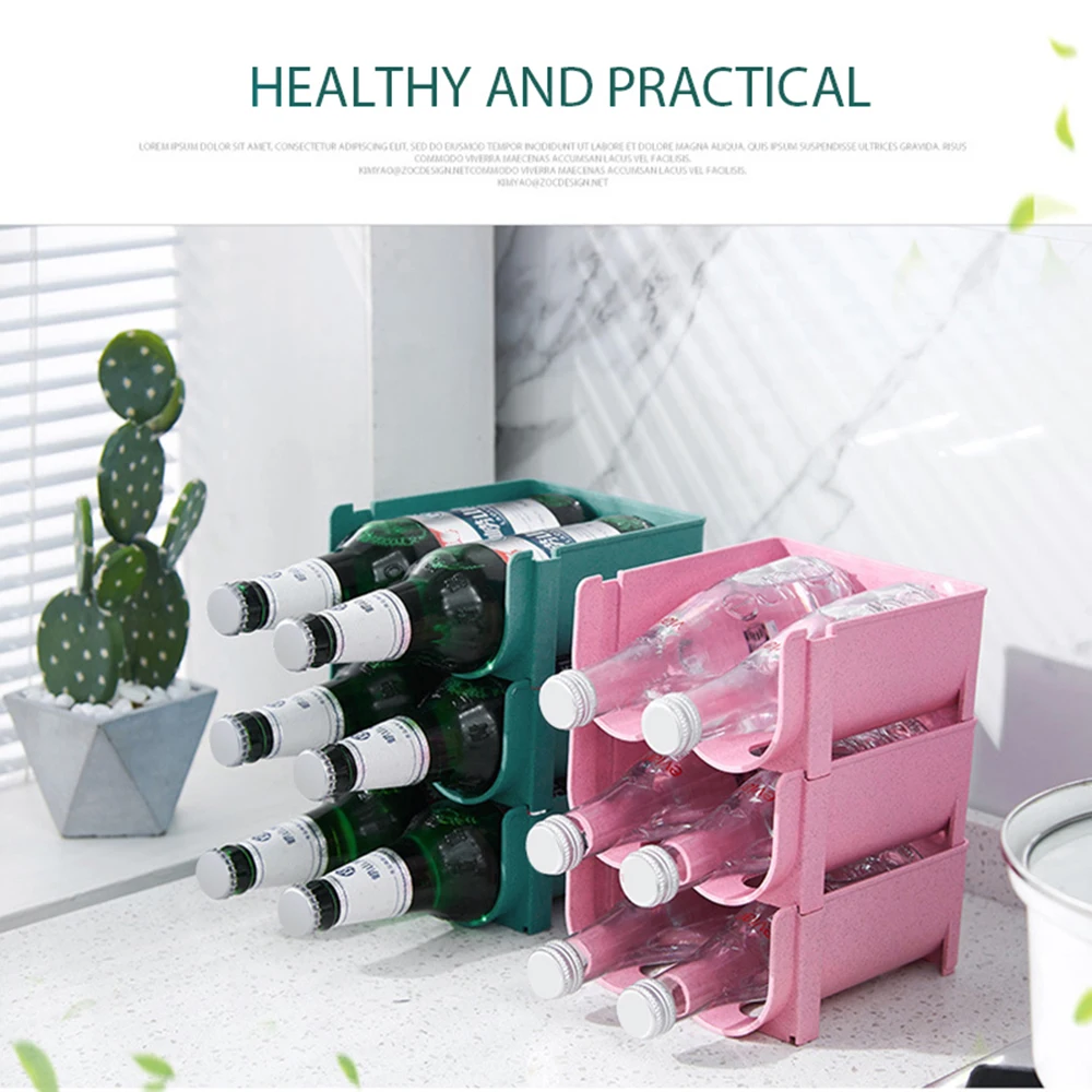 

NEW Wine Rack Stackable Bottle Holder Countertop Wine Bottle Rack Wine Bottle Can Organizer for Tabletop Pantry Cabinet Fridge