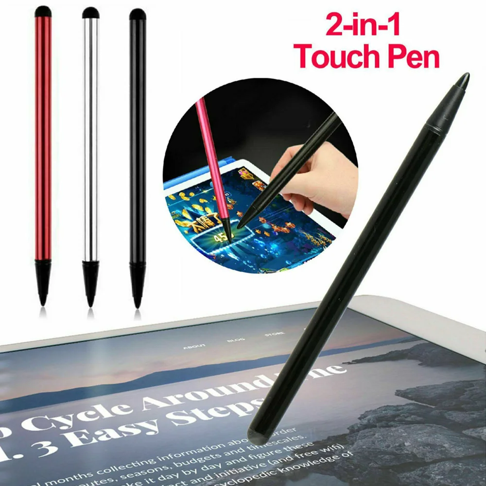 

2 in 1 Touch Screen Pen Stylus Universal For iPhone iPad Samsung Tablet Phone PC