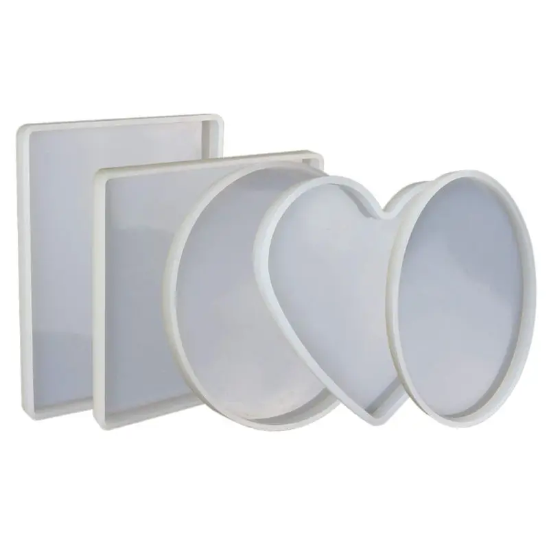 

Large Coaster Silicone Epoxy Resin Molds Round Square Rectangle Heart Oval Shape Casting Molds Jewelry Making Tool Kit