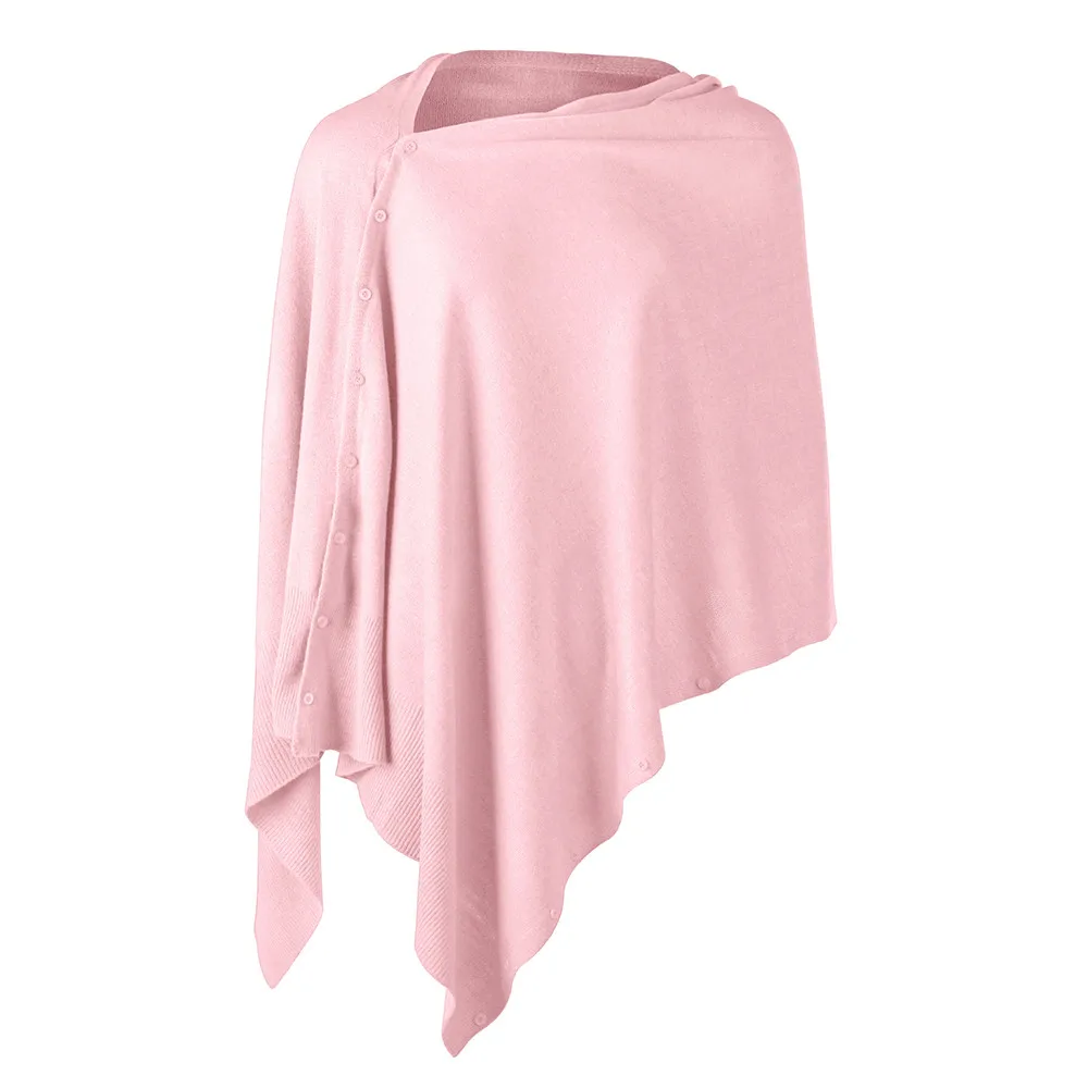 

Women's Versatile Knitted Scarf Ponchos Sweater with Buttons Light Weight Spring Summer Autumn Shawl Poncho Cape Cardigan capes