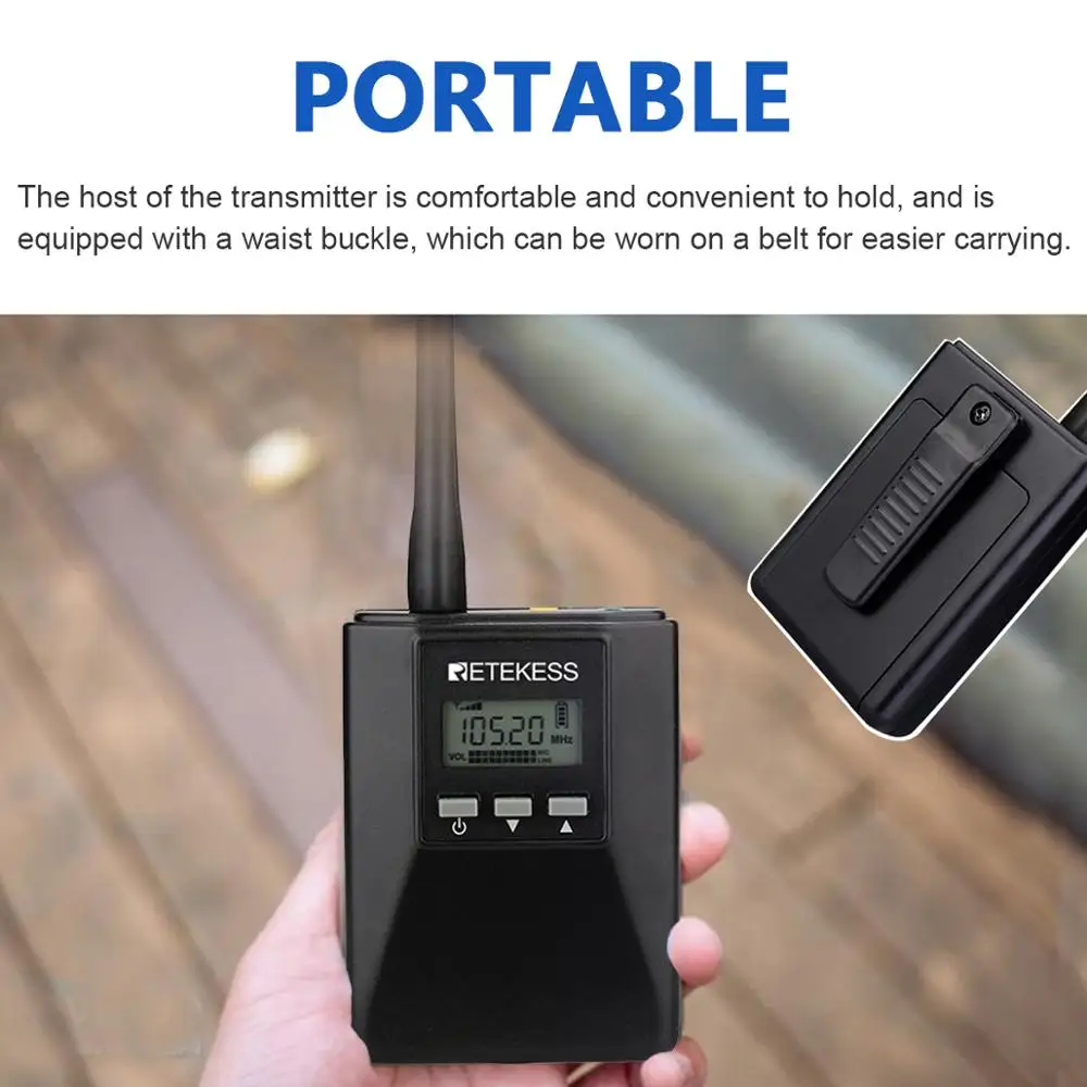 Портативный FM передатчик Retekess TR506 для церкви экскурсоводства одновременный