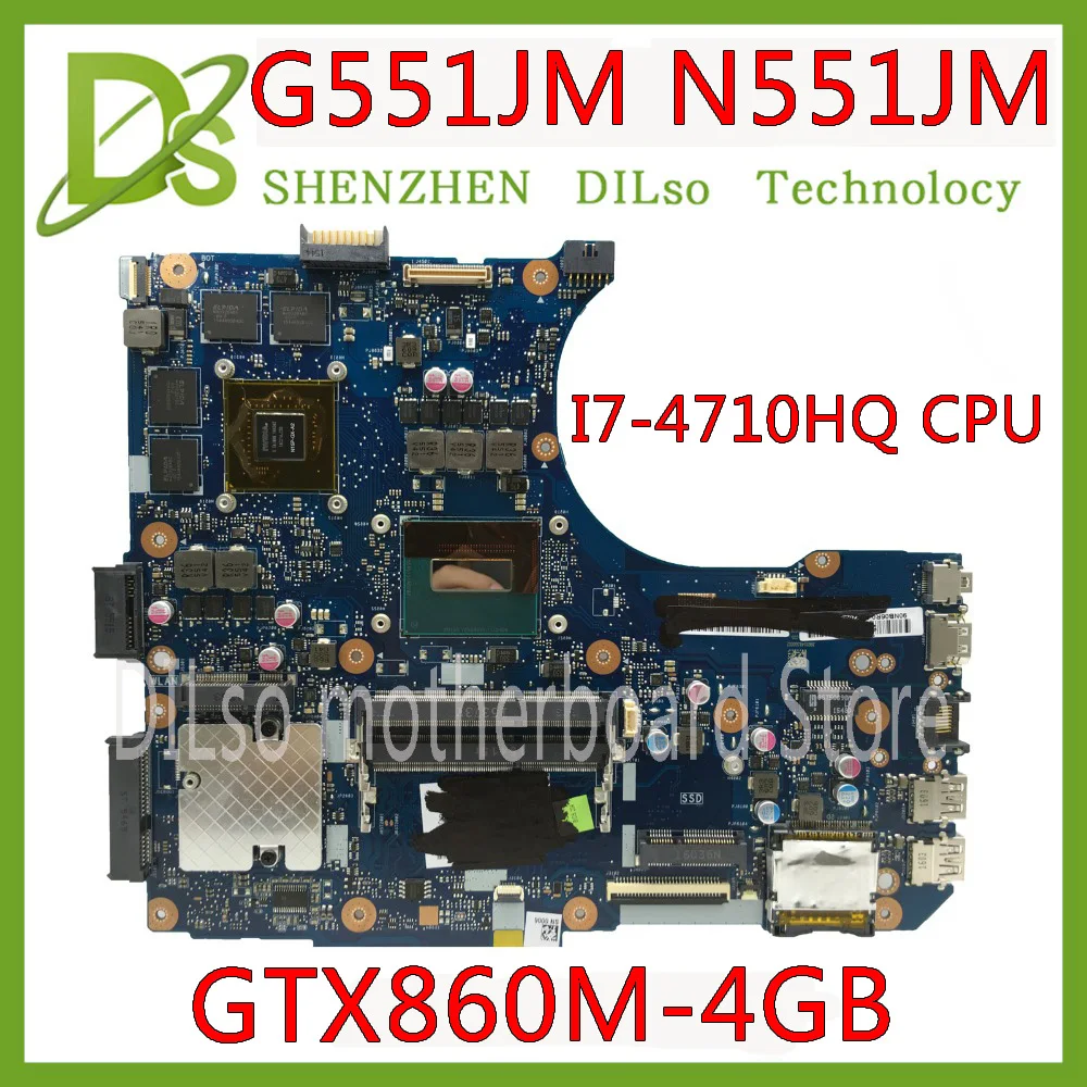 KEFU N551JM для ASUS G551JM материнская плата REV2.0 процессор I7 4710HQ HM86 GTX860M 2GB DDR3 полностью