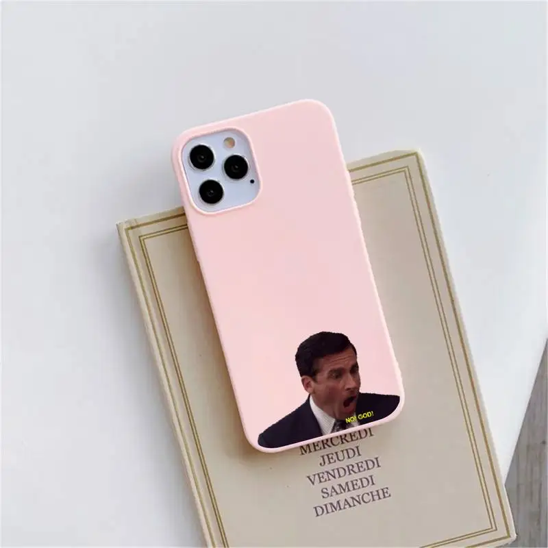 

The Office Phone Case Pink Candy Color for iPhone 11 12 mini pro XS MAX 8 7 6 6S Plus X SE 2020 XR
