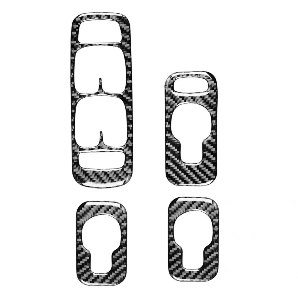 

Carbon Fiber 4Pcs/Set Excellent Protective Window Lift Button Sticker Stable Window Switch Cover Self-adhesive