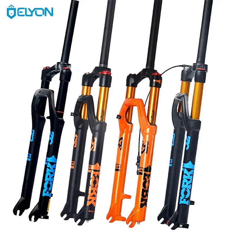 

ELYON MTB Bicycle Air Suspension Fork 27.5 29er Damping Rebound Adjustment Straight Magnesium Alloy MTB Bike Fork Quick Release