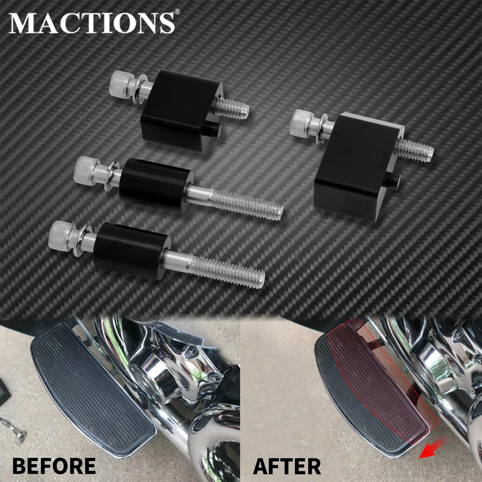 

Motorcycle 1-1/4'' Driver Front Floorboard Extension Spacer Kit Black For Harley Touring Road King Street Electra Glide 09-2021