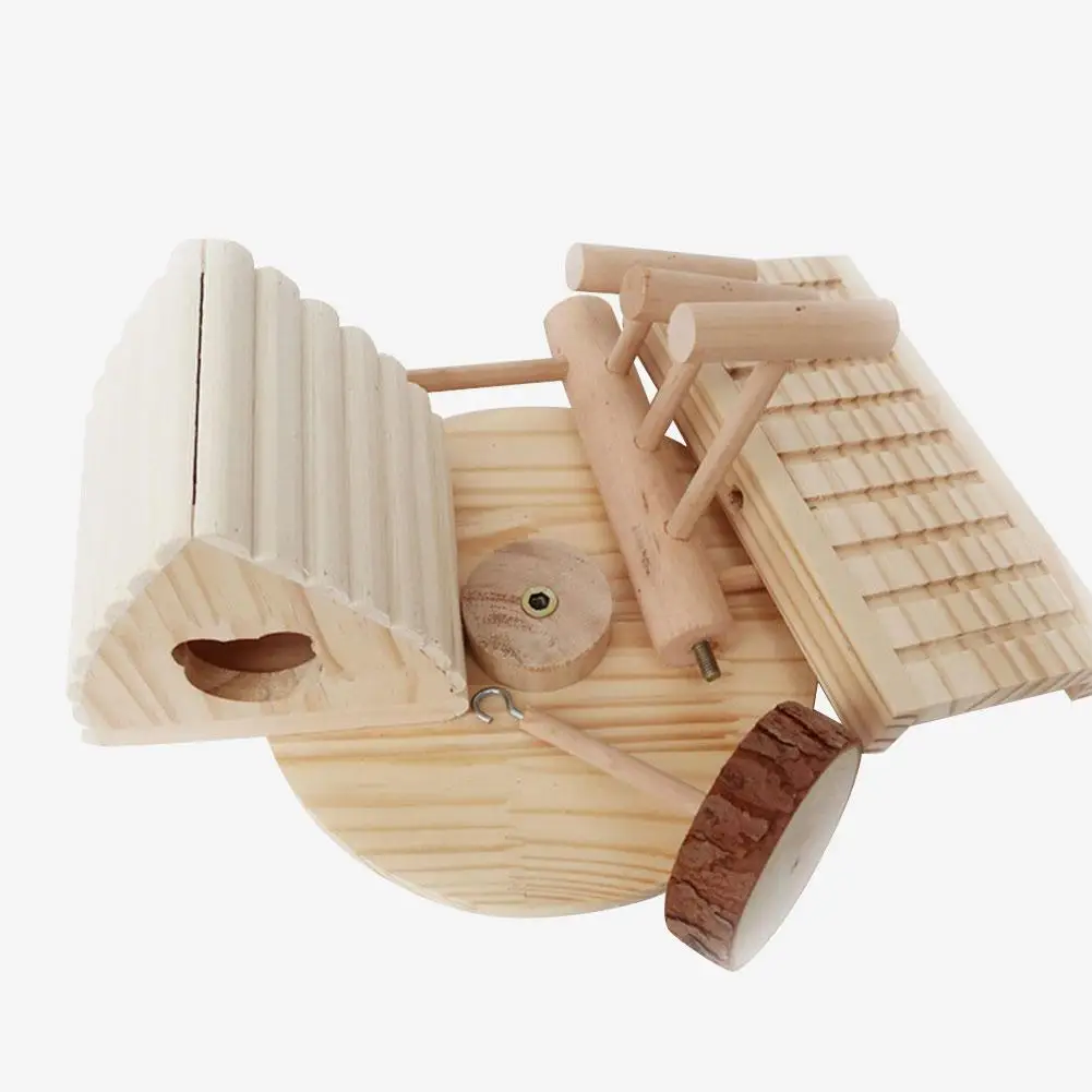 Дом для хомяка прочная без запаха деревянная хижина натуральная деревянный