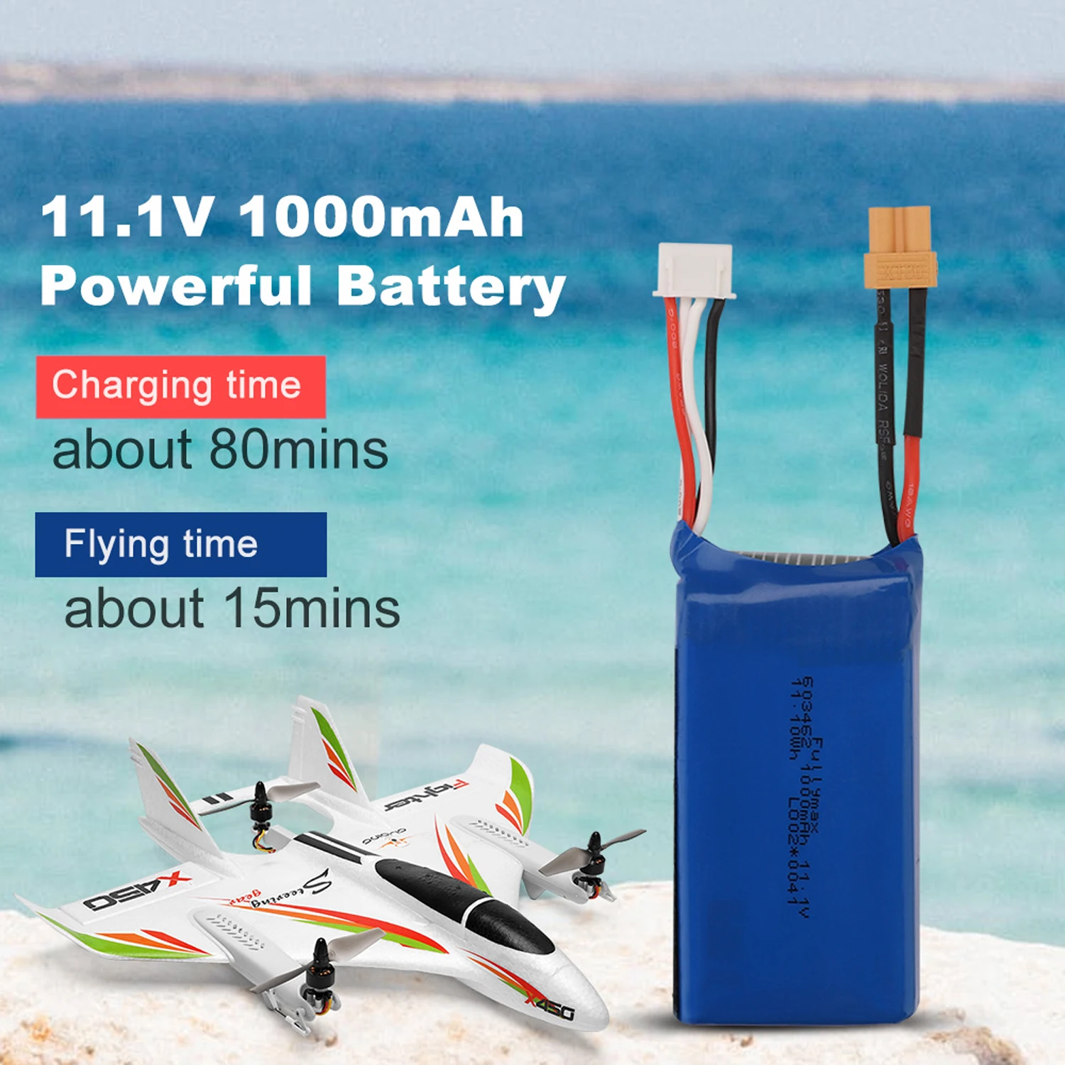 11 1 В 1000 мАч 20C литиевая батарея для Wltoys XK X450 RC самолета фиксированного