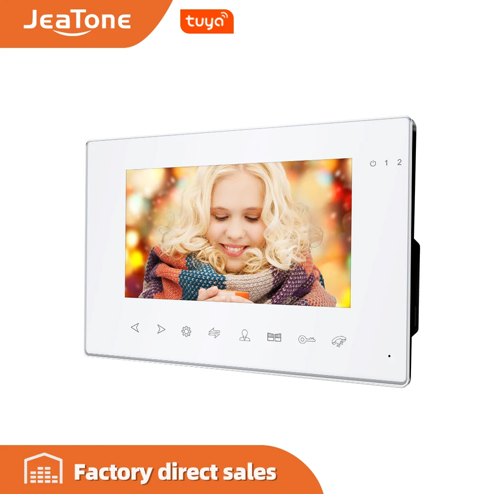 Видеодомофон JeaTone с 7 дюймовым экраном монитором Wi Fi поддержкой нескольких языков