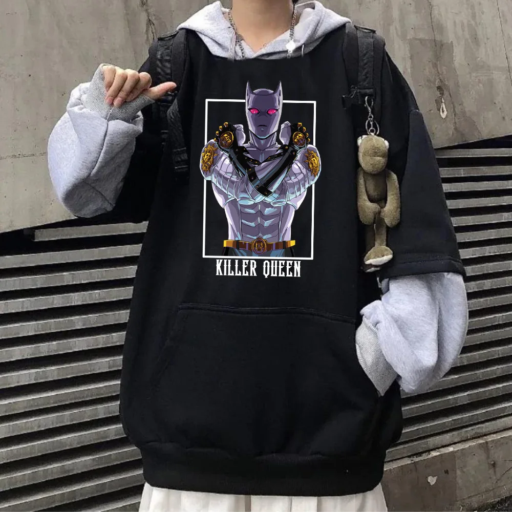 

Толстовка с капюшоном из аниме «Необычные приключения Джоджо», «Killer Queen», зимние пуловеры Meruem, топы, свободный крой, для мужчин и женщин