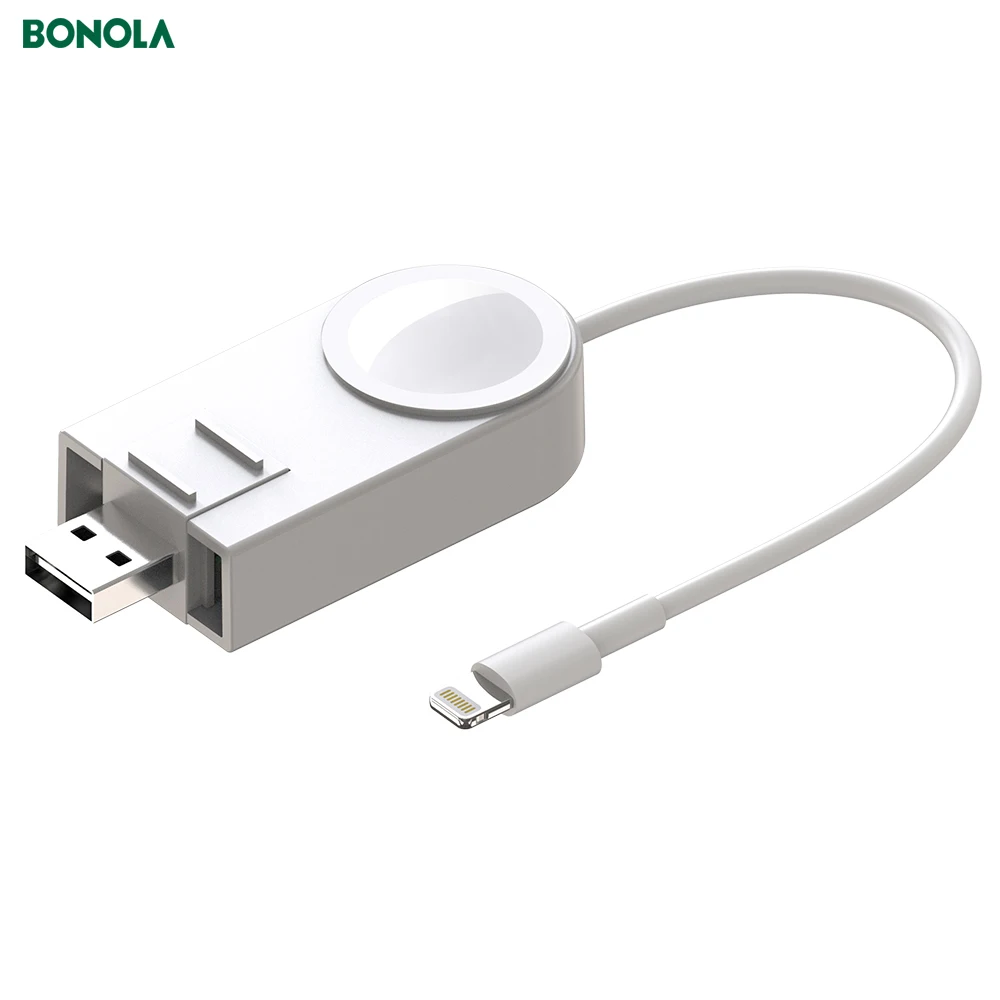 Магнитное Беспроводное зарядное устройство Bonola 2 в 1 USB для Apple Watch 5/4/3/2 Встроенный