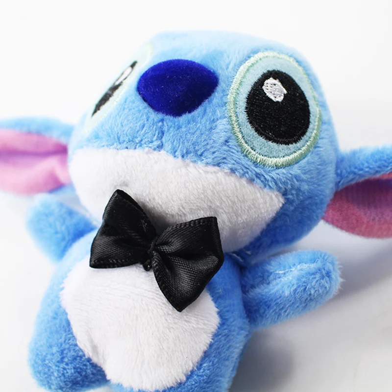 10pcsset 8cm lilo and stitch plush doll keychains big eyes pink style soft stuffed plush toys pendant free global shipping