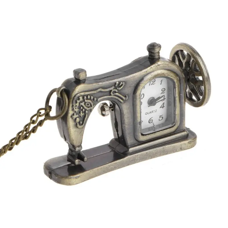 Швейная швейная машина карманные часы кварцевые Модные Винтажные ожерелье Шарм