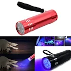 Портативная Водонепроницаемая ультрафиолетовая светодиодная вспышка 395 нм, 9 светодисветодиодный, УФ светильник фонарь для охоты, обнаружения денег, без батареи