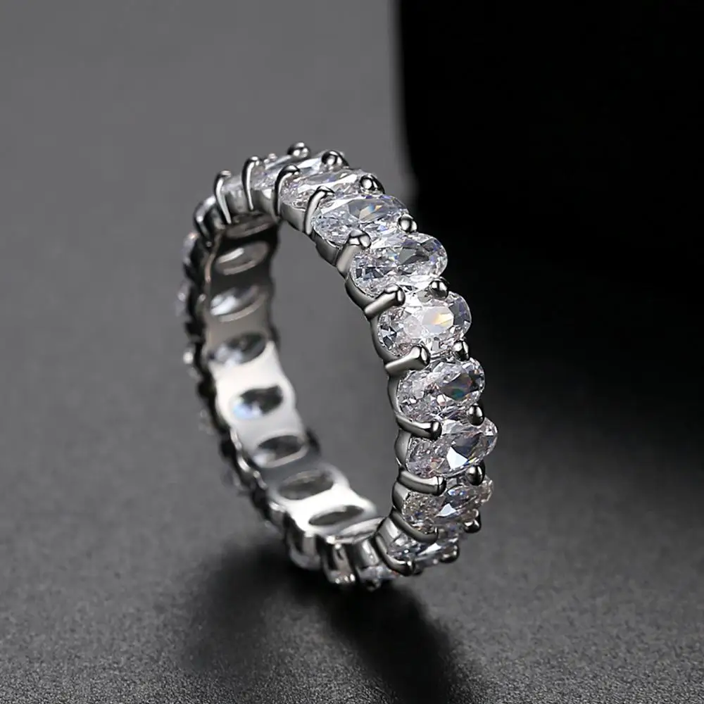 Кольцо JINSE с багетным бантом и фианитом для женщин мужчин обручальное кольцо со