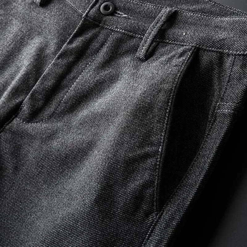 

2021 Classic High Quality Men Trousers Spring Summer Midweight Solid Color Straight Trousers Male Full Length Casual Pants Men