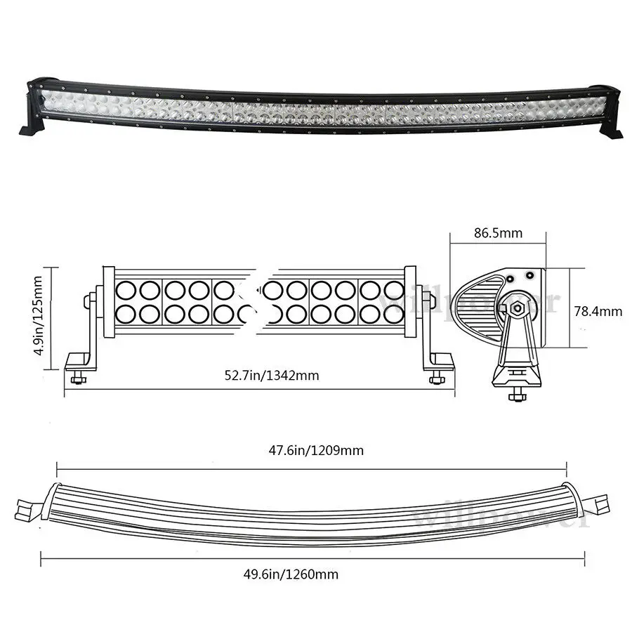 Высококачественный светодиодный рабочий светильник бар 240 Вт комбинированный